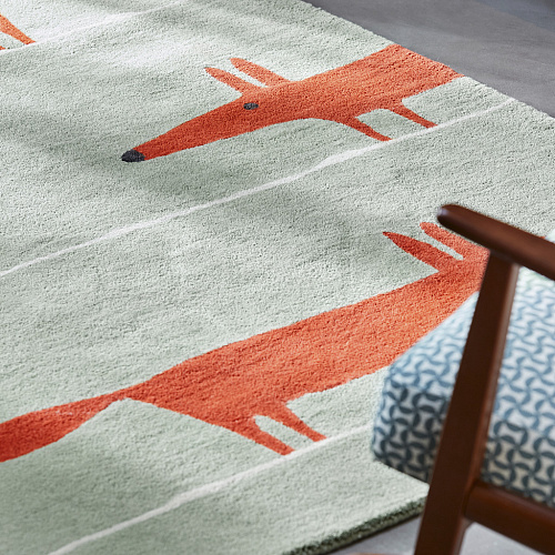 Tappeto Mr. Fox Mint/Poppy