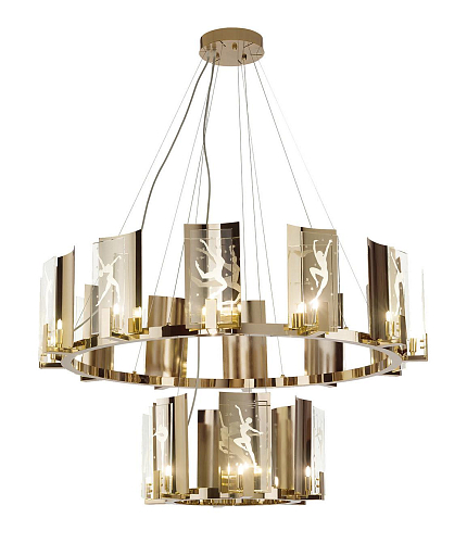 Lampadario Rotondo Grande in Oro Soft