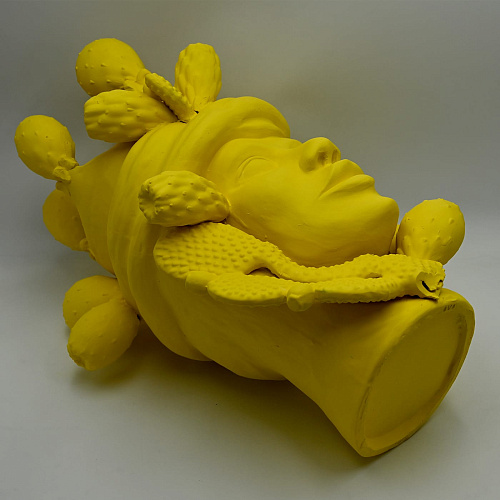 Testa di Moro Gialla Artigianale Scultura