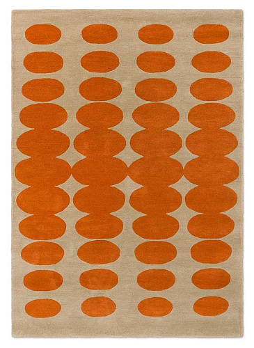 Optical Oval Orange/Sand Tappeto