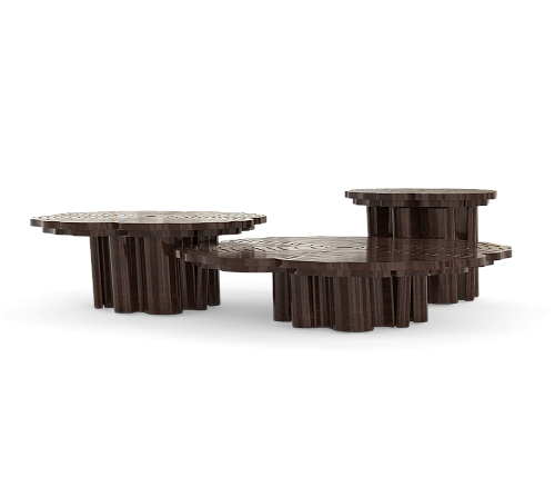 Set Tavolini da Caffè Fortuna Noce (3 Pezzi)