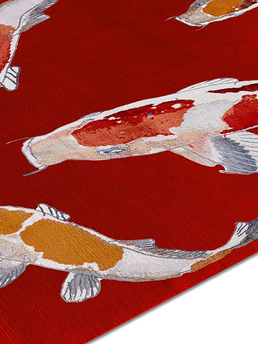 Tappeto Lusso Fish Rosso