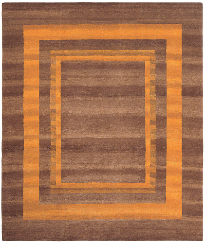 Tappeto Gamba Triple Bordo Marrone Arancione