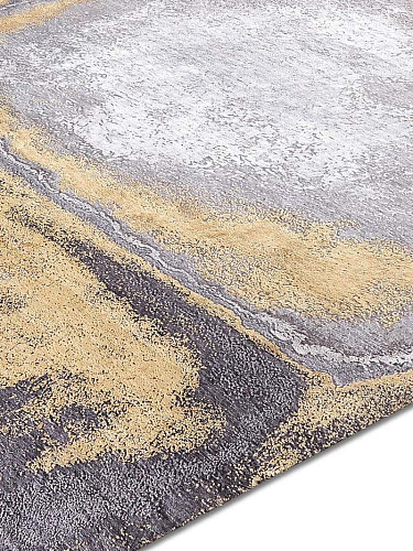 Tappeto Tessuto Oro/Grigio