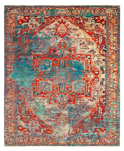 Tappeto Serapi Westminster Artwork 22 Rosso Blu Seta