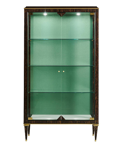 Credenza Palm Wood con Dettagli in Ottone
