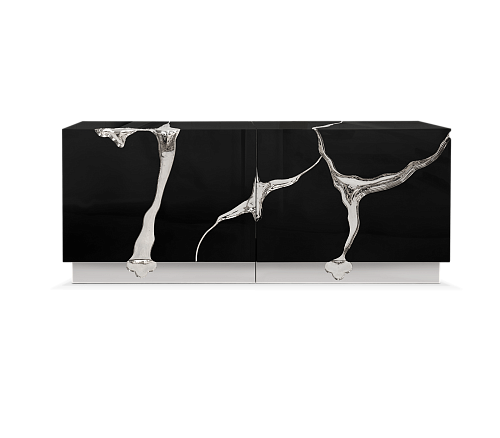Credenza Nero / Argento Fissure