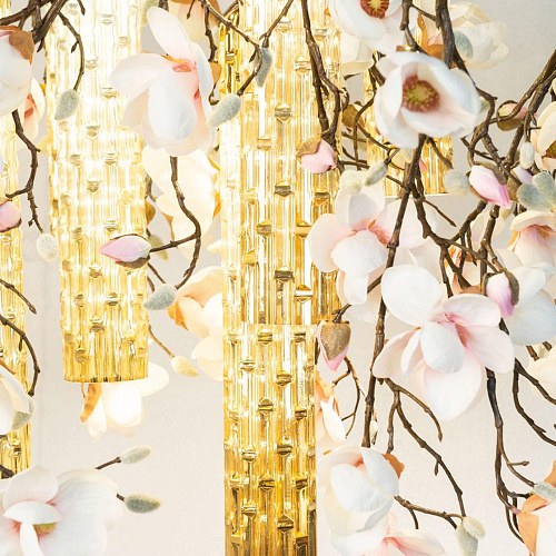 Lampadario Magnolia Bianco Oro