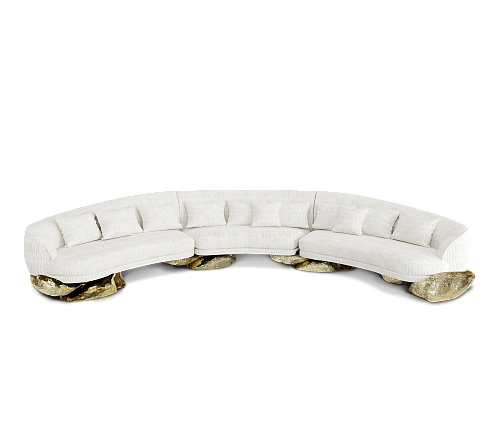 Divano Curvo Bianco Angora