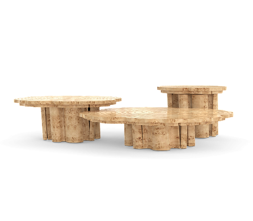 Set Tavolini da Caffè Fortuna Pioppo (3 Pezzi)