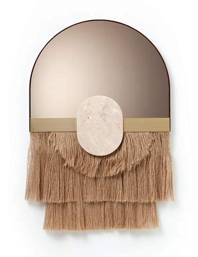 Specchio decorativo da parete Souk Ecru Linen