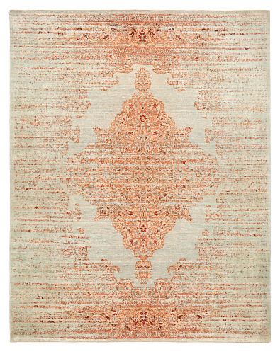 Tappeto Tabriz Stomped Blu Azzurro Seta