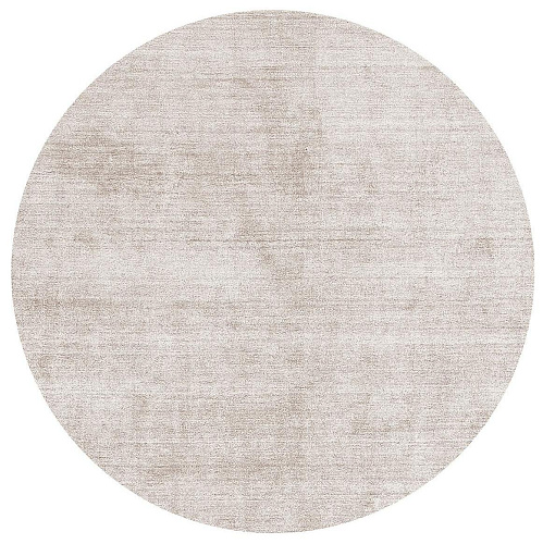 Tappeto Seta Bambù Bianco Rotondo