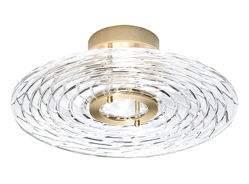 Plafoniera in Cristallo Ripple con Finitura Oro Soft