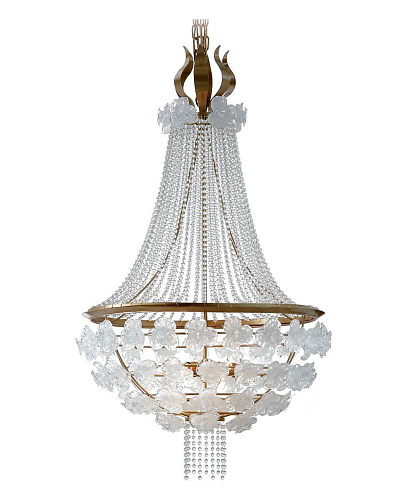 Lampadario Antico in Vetro di Murano Oro