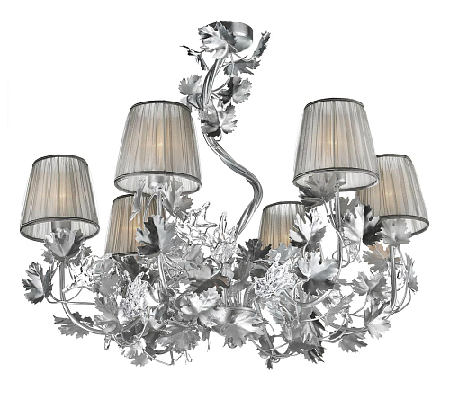 Lampadario Moderno con Foglie in Vetro Trasparente