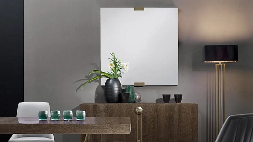 Specchio Elegance con Bordi in Bronzo e Pelle