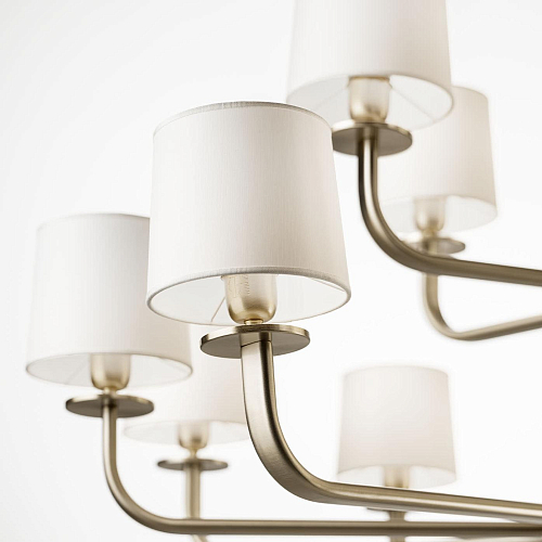 Lampadario a 15 Luci in Oro Chiaro Spazzolato