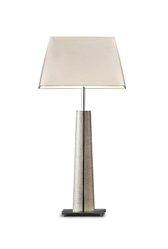 Lampada da Tavolo Piccola Elegance in Cromo & Pelle
