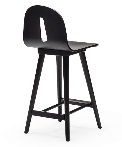 Sgabello da Bar Gotham Woody SG-65 in Frassino Nero