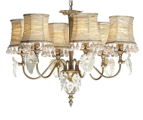 Lampadario Antico in Oro con Vetro di Murano