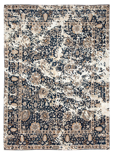 Tappeto Tabriz Sky Nero Beige Seta