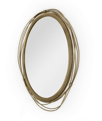 Specchio da Parete Rotondo in Ottone