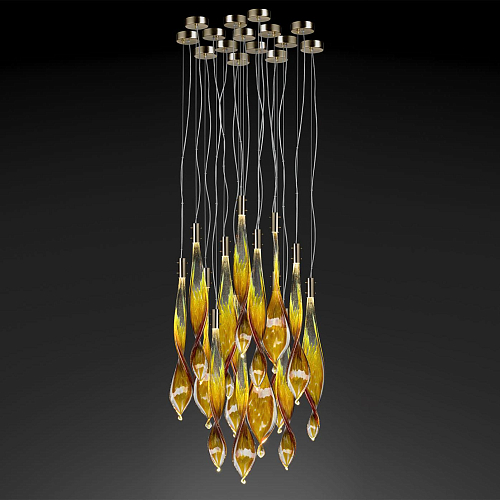 Pendente Murano con Foglie a 14 Luci
