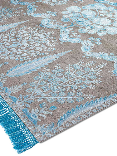 Tappeto Lusso Mughal Blu/Grigio