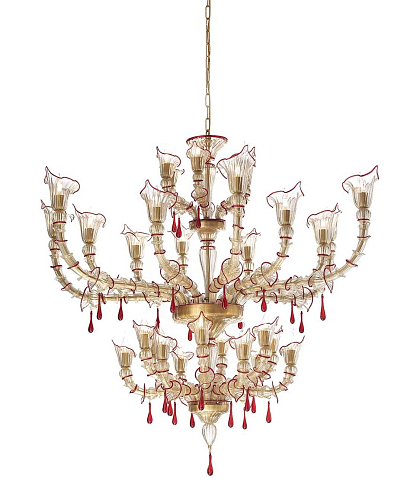 Lampadario Rezzonico in Vetro di Murano Oro