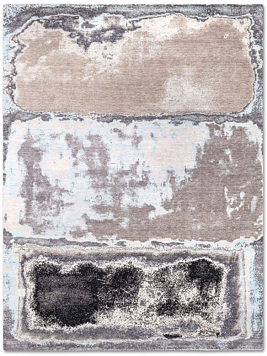 Tappeto Lusso Fatto a Mano Argento/Grigio Astratto