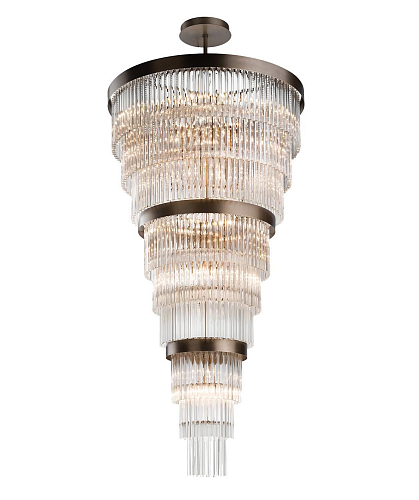 Lampadario Rotondo Moderno a 3 Anelli in Vetro di Murano