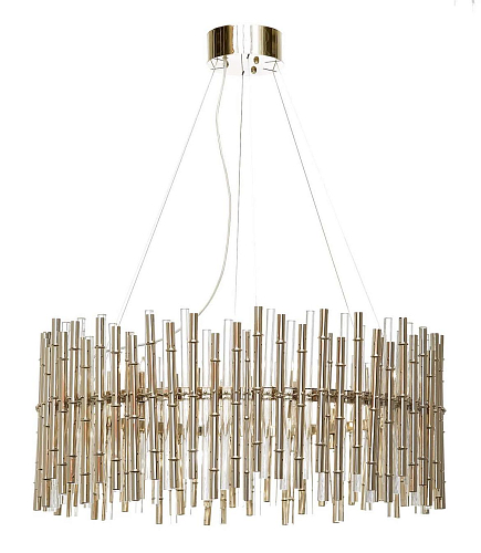 Lampadario in Vetro Bamboo e Oro