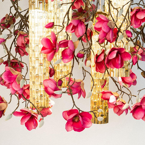 Lampadario Quadrato Magnolia Oro