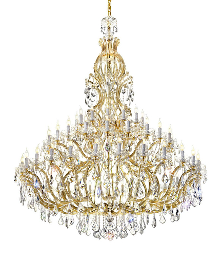 Lampadario Mariateresa in Cristallo con Finitura Oro