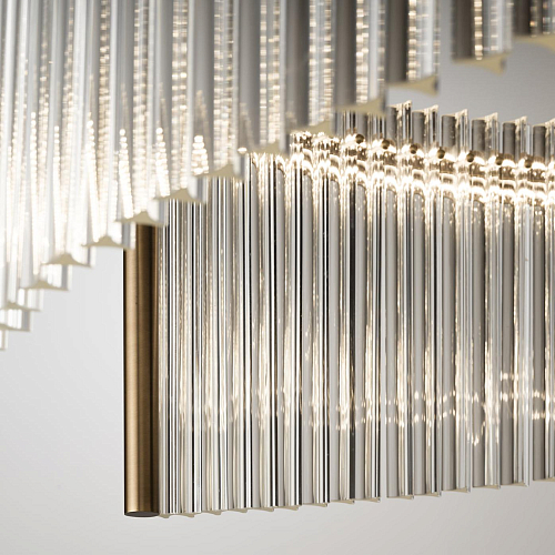 Lampadario in Vetro di Murano Trasparente con Doppia Illuminazione LED