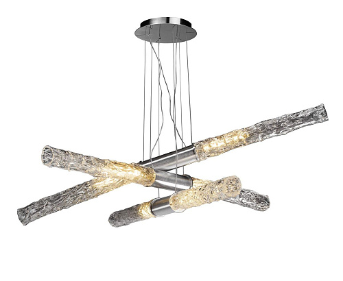 Lampadario in Vetro Soffiato Trasparente