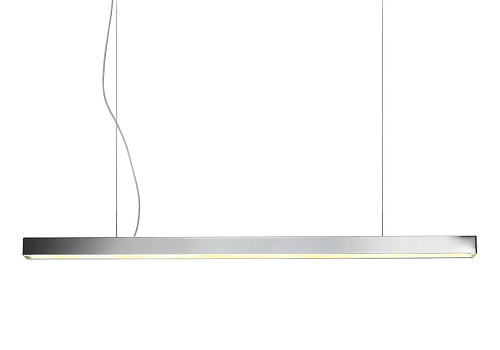 Lampadario Lineare a Sospensione LED in Nichel Lucido