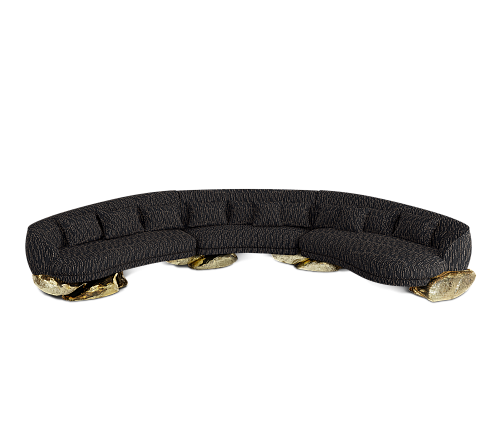 Divano Curvo Nero Angora