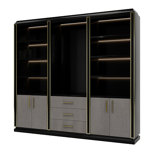 Libreria con Ante in Legno