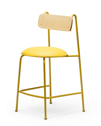 Sgabello da Bar Lena SG-65 Giallo in Frassino