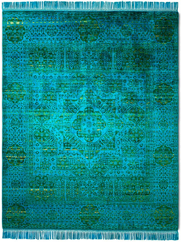 Tappeto Lusso Blu/Verde Elettrico
