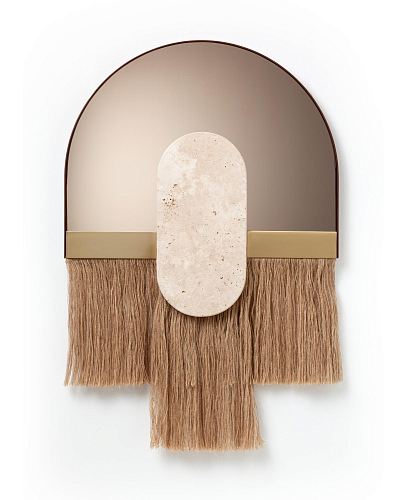 Specchio decorativo da parete Souk Ecru Shell