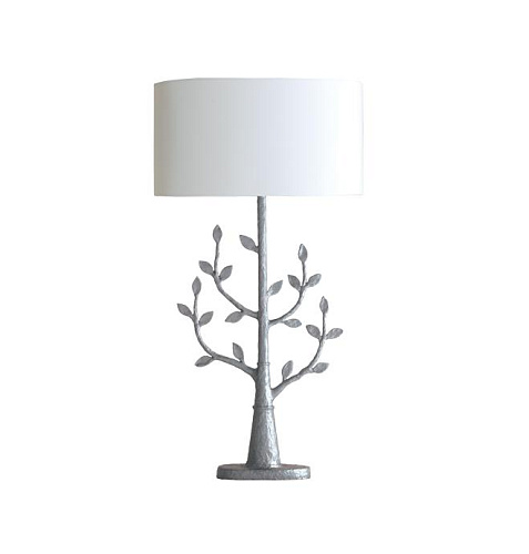 Lampada da tavolo Millana con finitura argentata