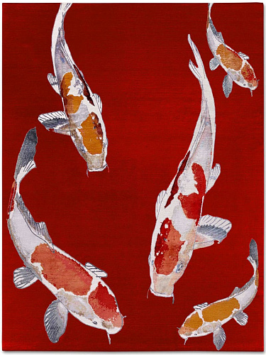 Tappeto Lusso Fish Rosso