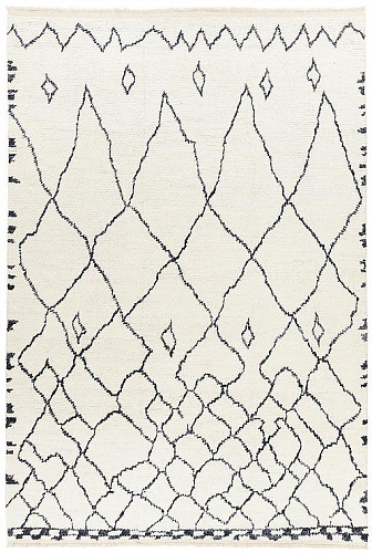 Tappeto Berbero Bianco Alto