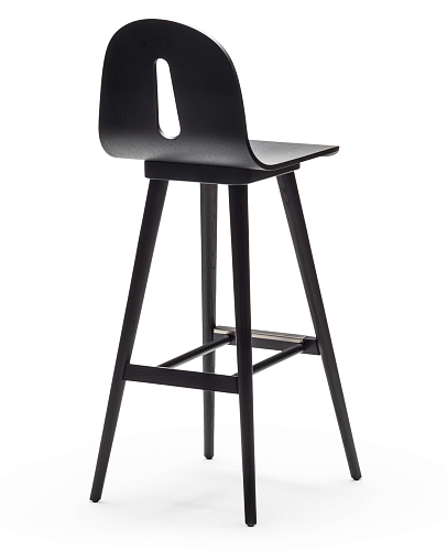 Sgabello da Bar Gotham Woody SG-80 in Frassino Nero