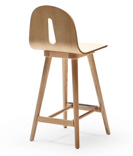Sgabello da Bar Gotham Woody SG-65 in Frassino Naturale