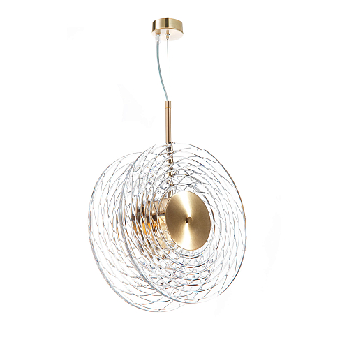 Lampadario a Doppio Disco in Cristallo Ripple