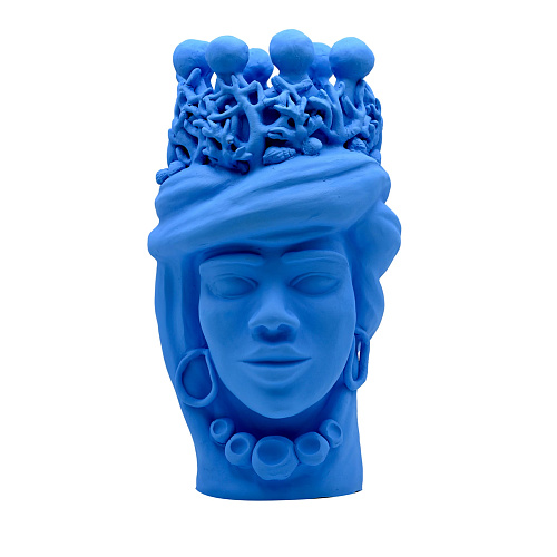 Testa di Moro Celeste Artigianale Scultura